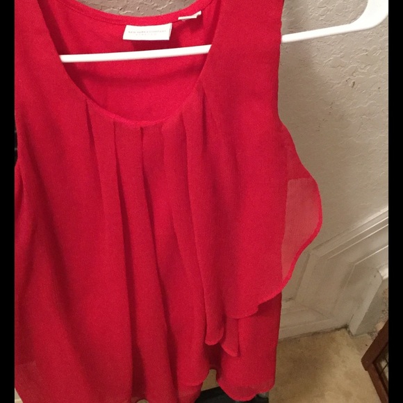 NY and Company Magenta Sleeveless Frilly Top‎ - Picture 4 of 4